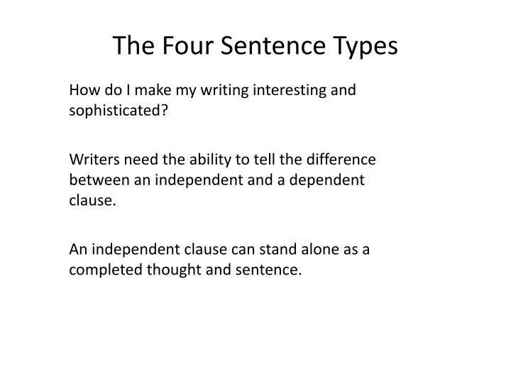 PPT - The Four Sentence Types PowerPoint Presentation, free download ...