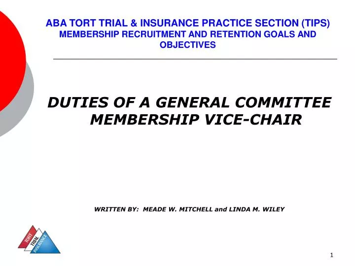 PPT DUTIES OF A GENERAL COMMITTEE MEMBERSHIP VICECHAIR PowerPoint Presentation ID5319371