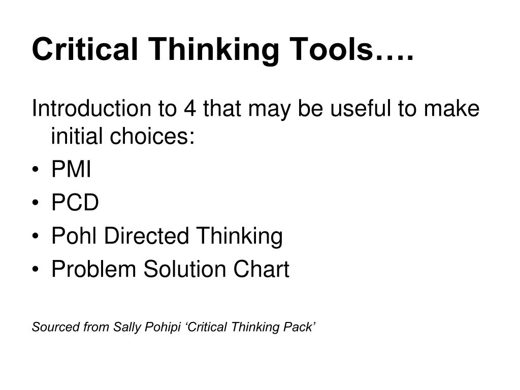 critical thinking tools pdf