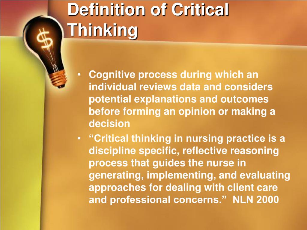 critical thinking in nursing define