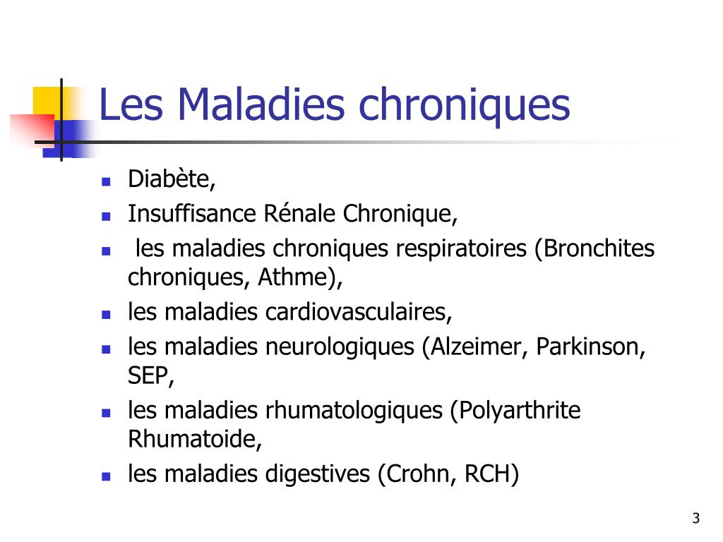 PPT  La Maladie Chronique PowerPoint Presentation, free download  ID