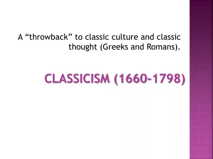 classicism 1660 1798 n.