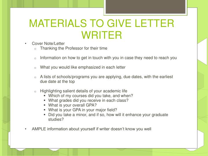 ppt how to request a letter of recommendation powerpoint information to give professors for letter of recommendation