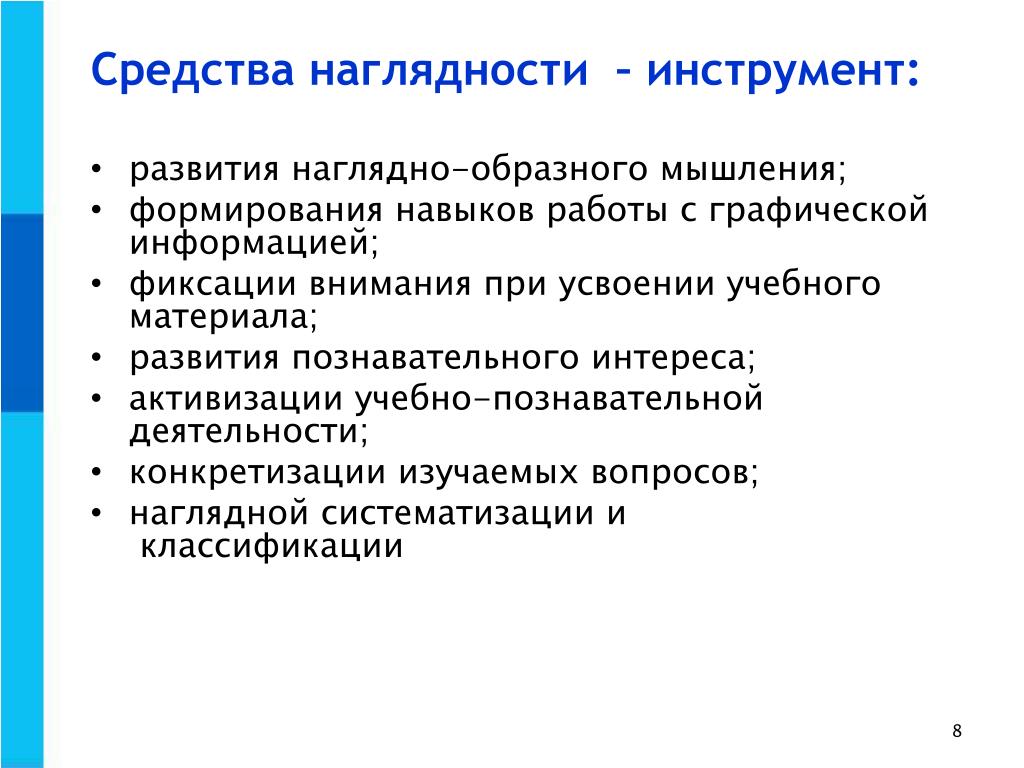 Средства наглядности на уроках