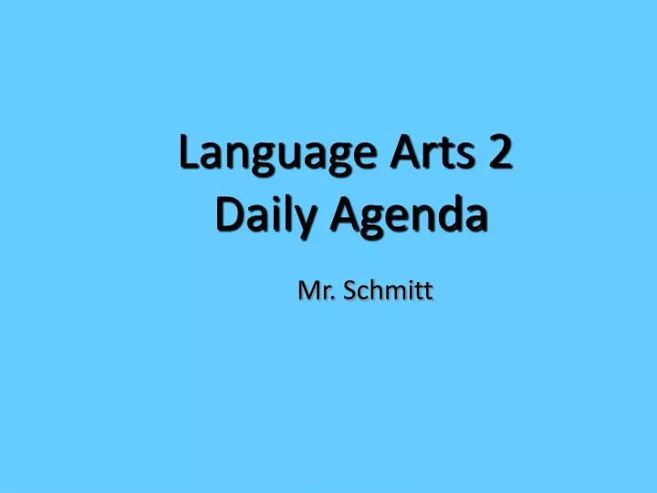 language arts 2 daily agenda n.