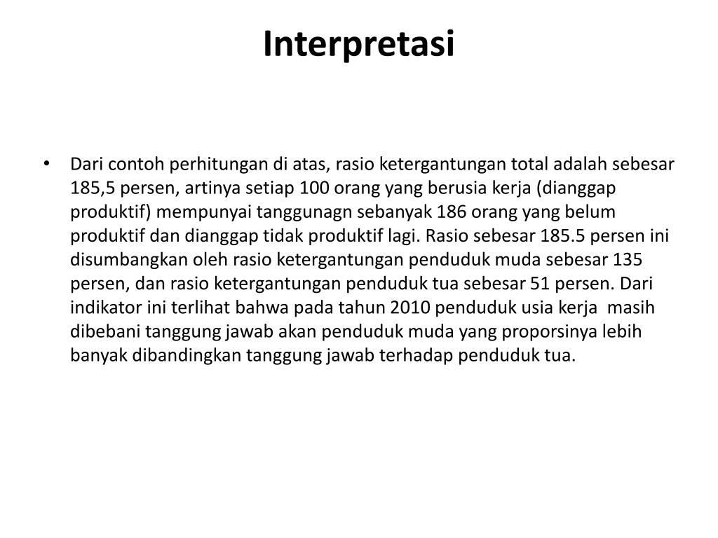 PPT - 1. Angka ketergantungan (Dependency ratio) PowerPoint Presentation - ID:5323117