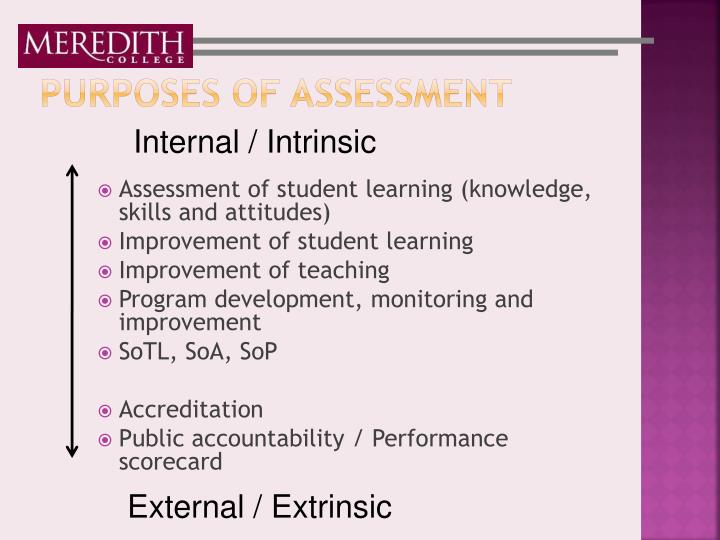 purpose of assessment purpose of assessment