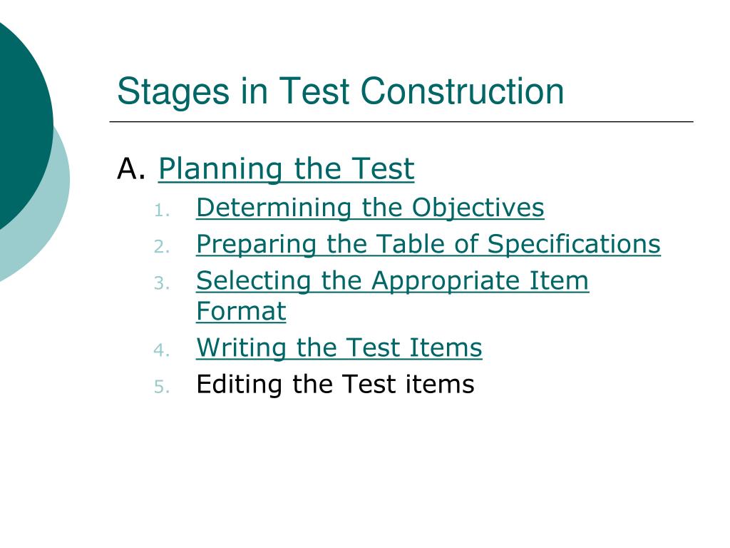 powerpoint presentation on test construction