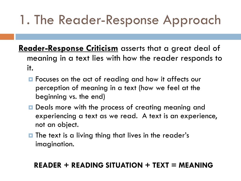 reader response criticism example pdf