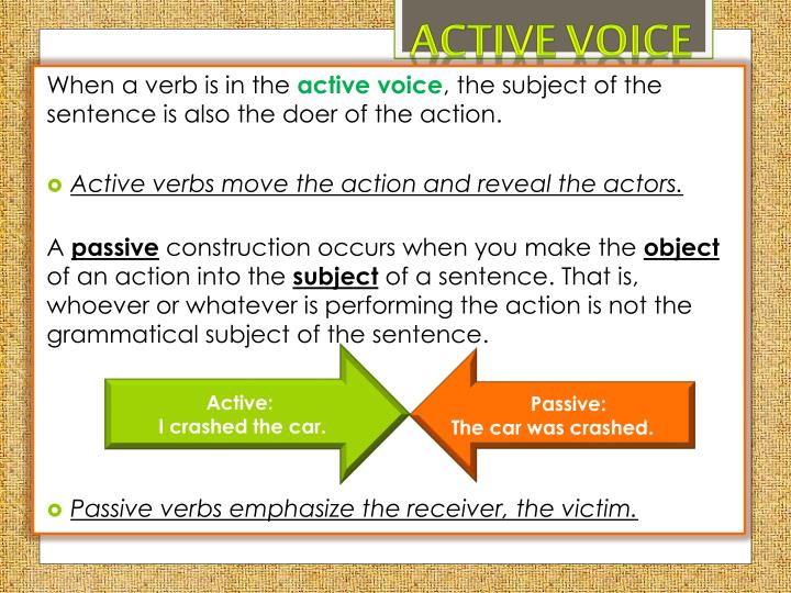 PPT - Active & Passive Voice PowerPoint Presentation - ID:5324925