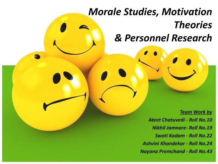 morale studies motivation theories personnel research n.