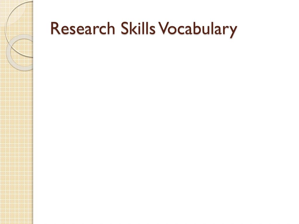 research skills vocabulary