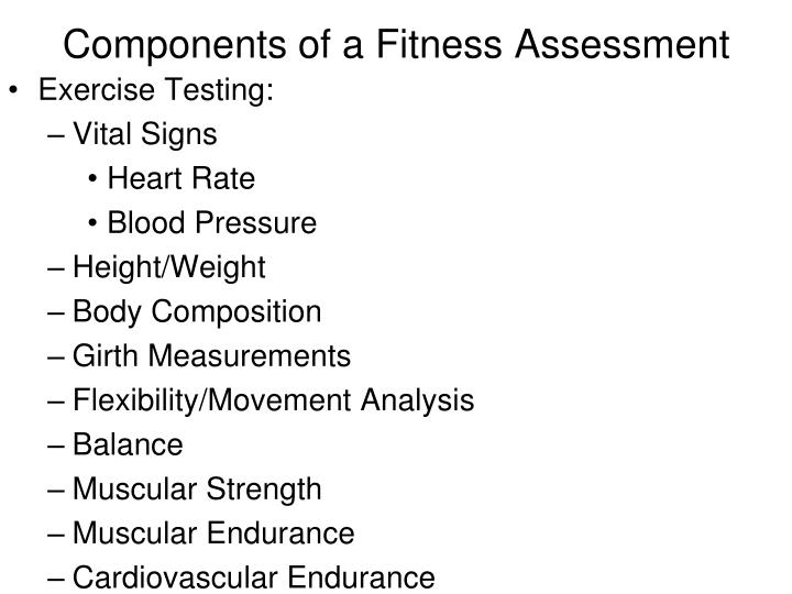 Components Of A Fitnessessment Components Of A Fitnessessment