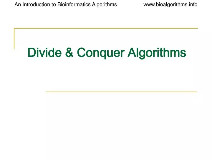 PPT - Divide & Conquer Algorithms PowerPoint Presentation, free ...
