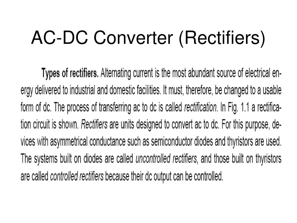 Ac to on sale dc converter ppt