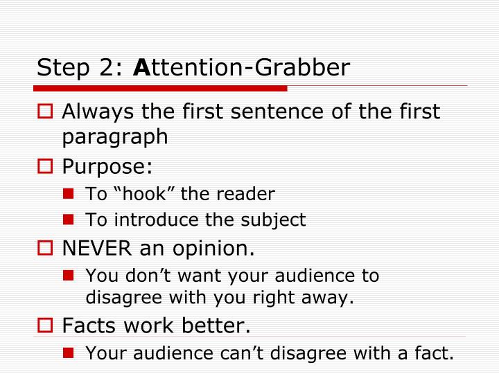 Attention grabbers for essays examples