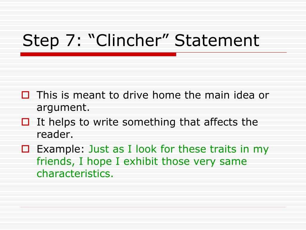 clincher essay words