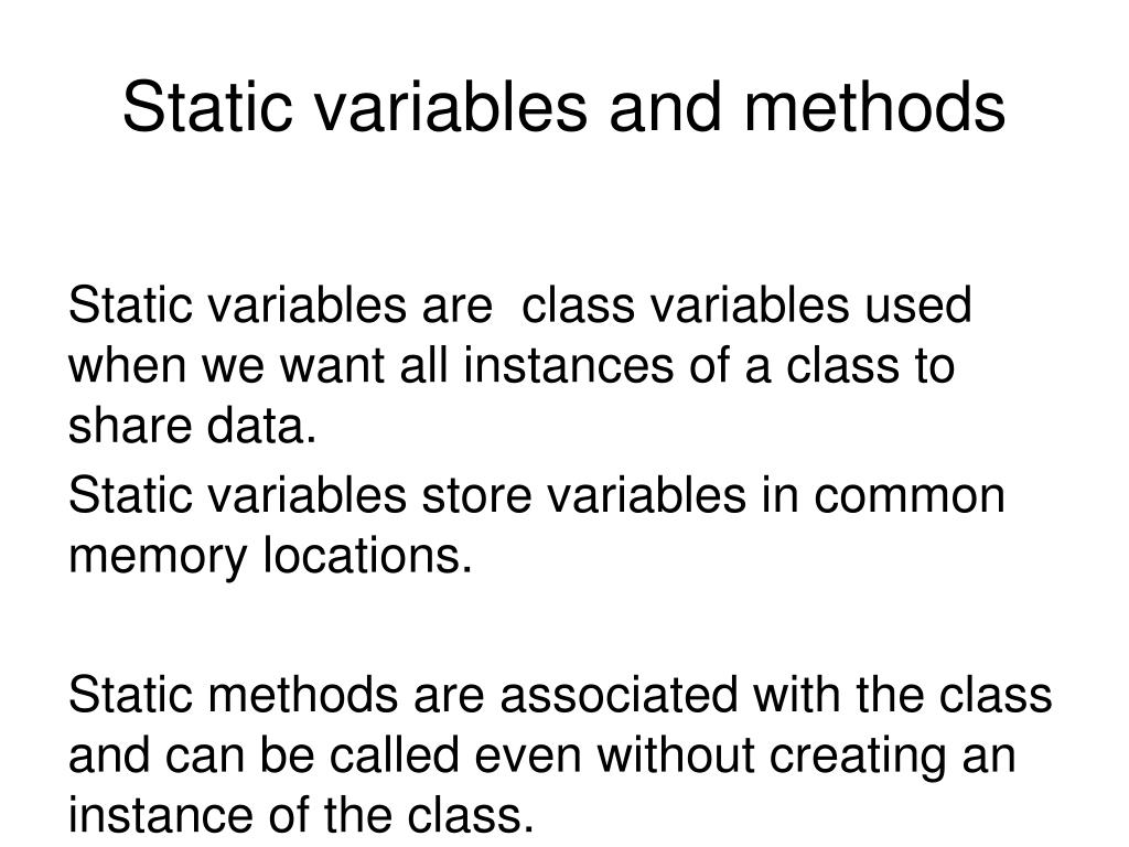 assignment to static variable