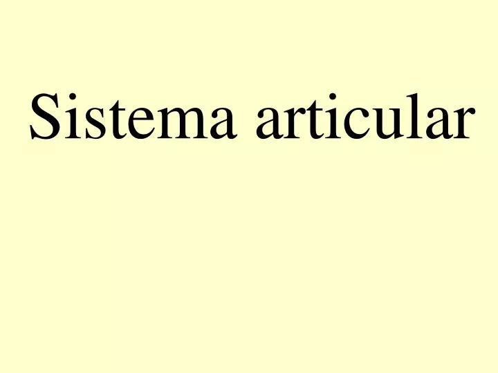 sistema articular n.