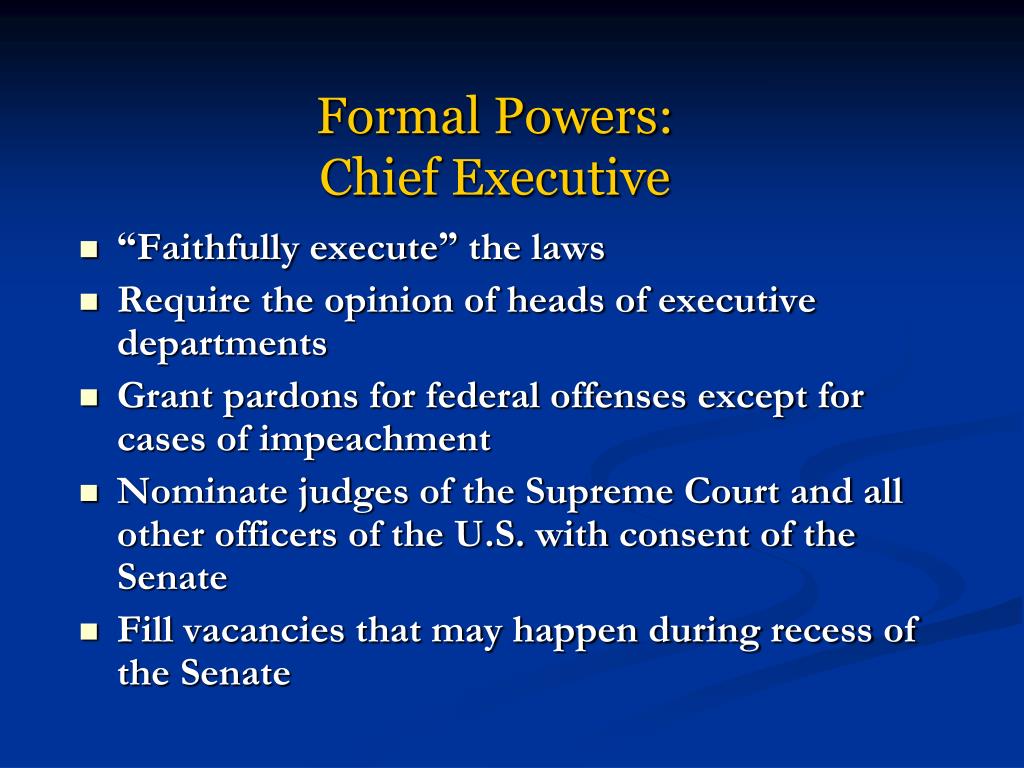 what are the 3 executive powers