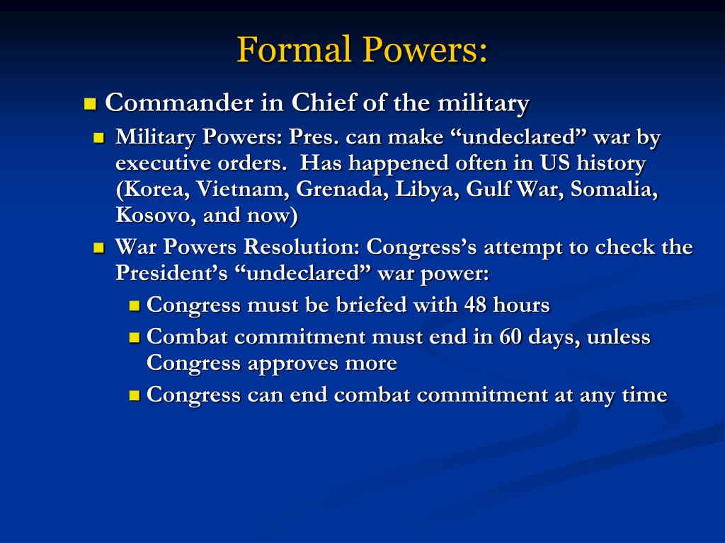 formal presidential power