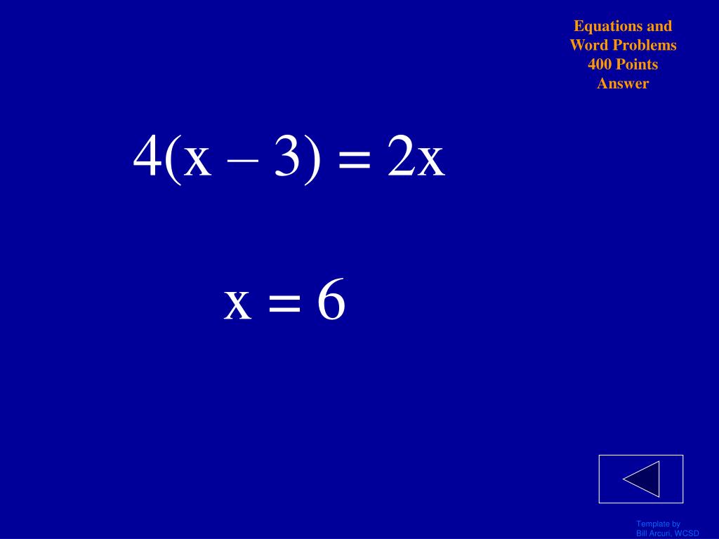 2023 Solving equations jeopardy topics: total 