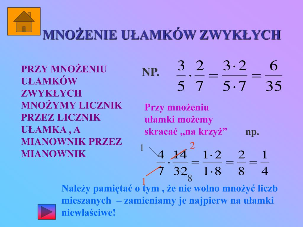 Mnożenie Ułamków O Tych Samych Mianownikach PPT - DZIAŁANIA NA UŁAMKACH ZWYKŁYCH PowerPoint Presentation, free