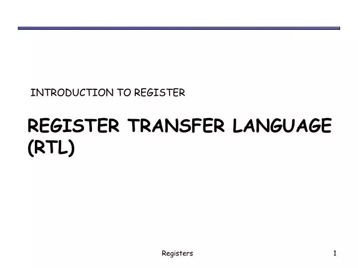 register transfer language rtl n.
