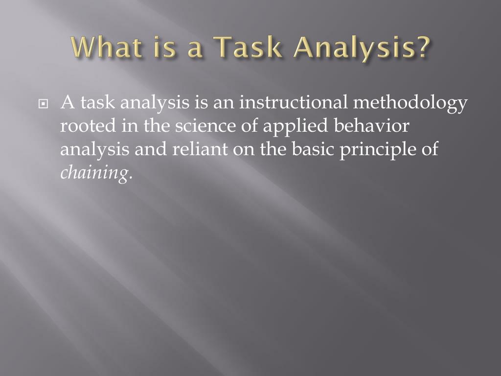 why task analysis is important in education