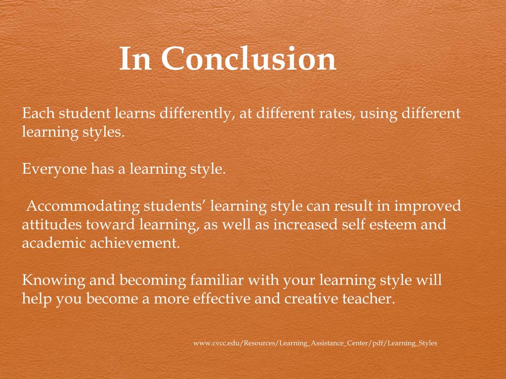 learning styles essay conclusion