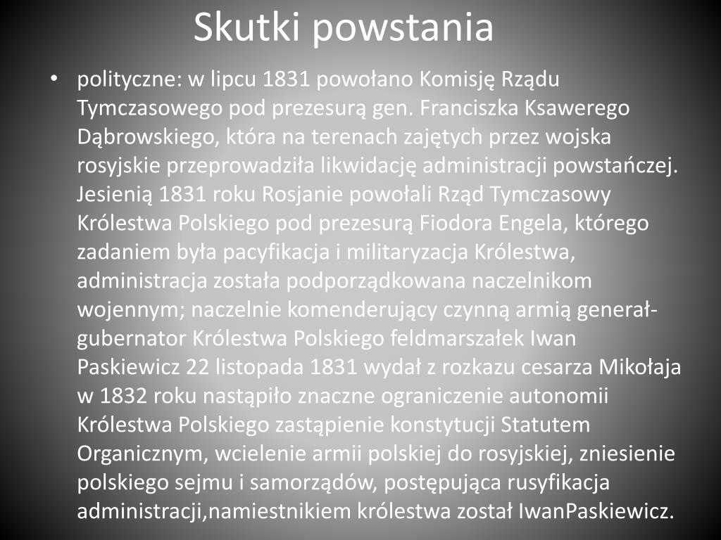 Wskaż Przyczyny Prowadzące Do Wybuchu Powstania Listopadowego Przyczyny I Skutki Powstania Listopadowego - question