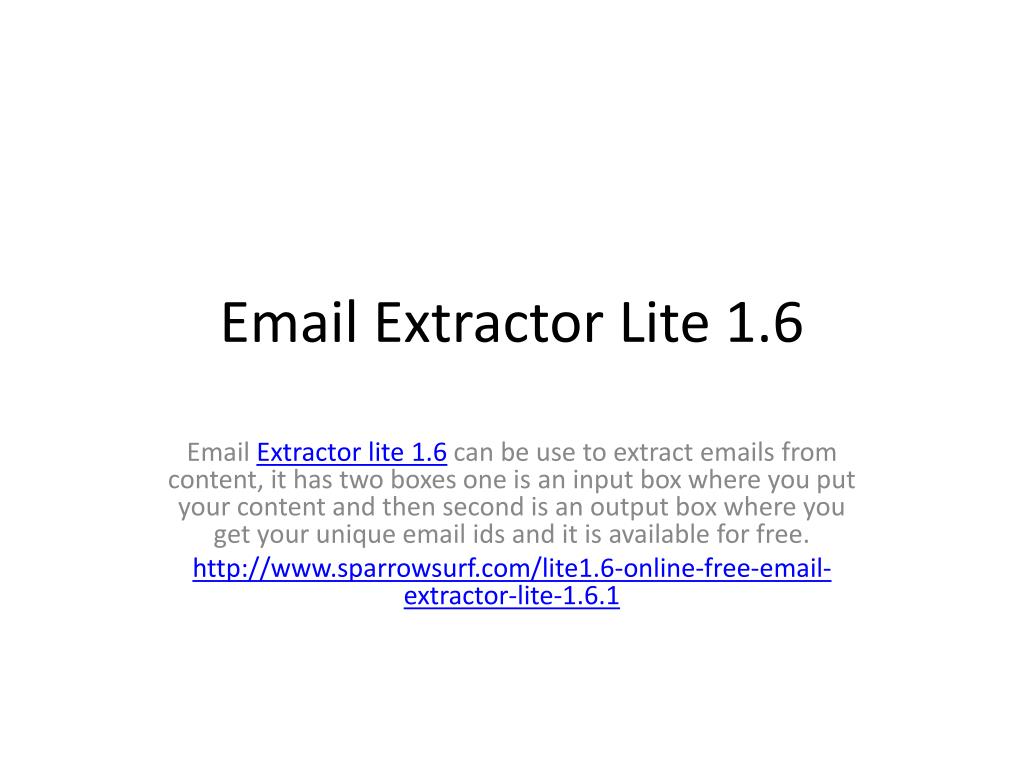 email extractor lite 1.4 upgraded software