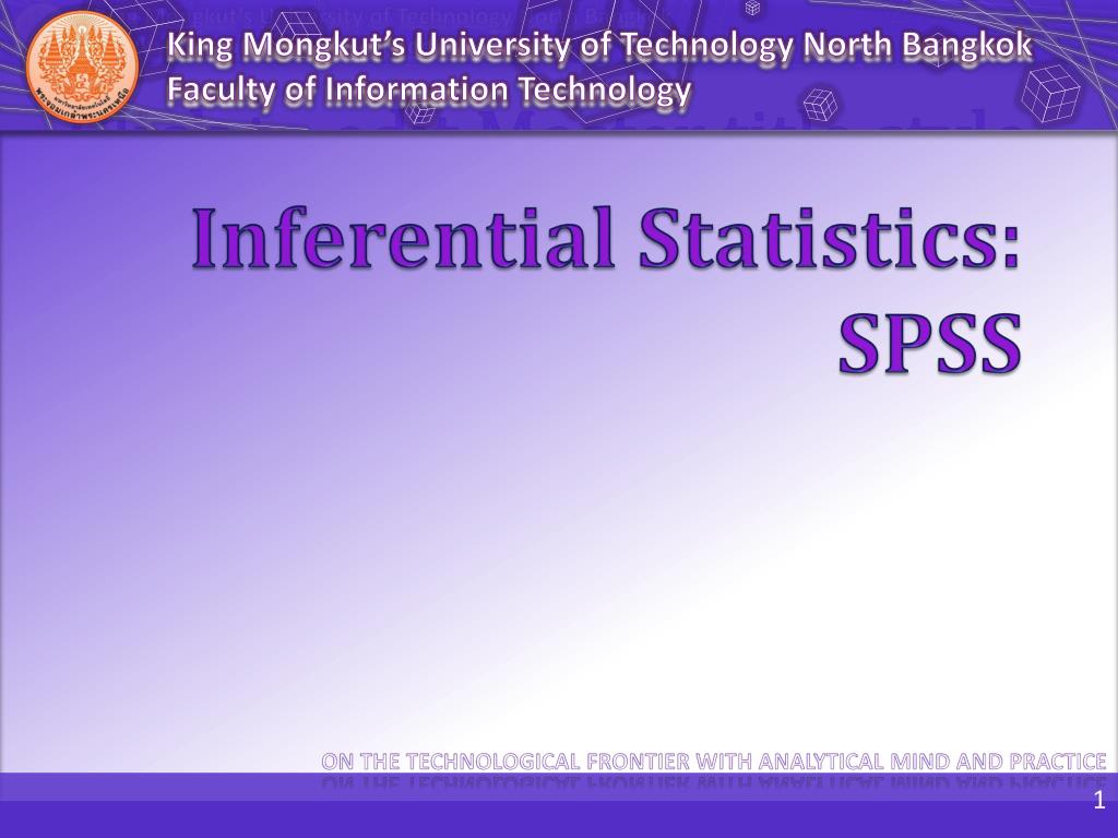 PPT - Inferential Statistics: SPSS PowerPoint Presentation, free