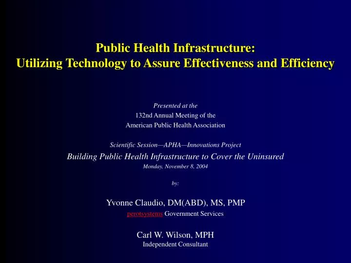 PPT Presented at the 132nd Annual Meeting of the American Public
