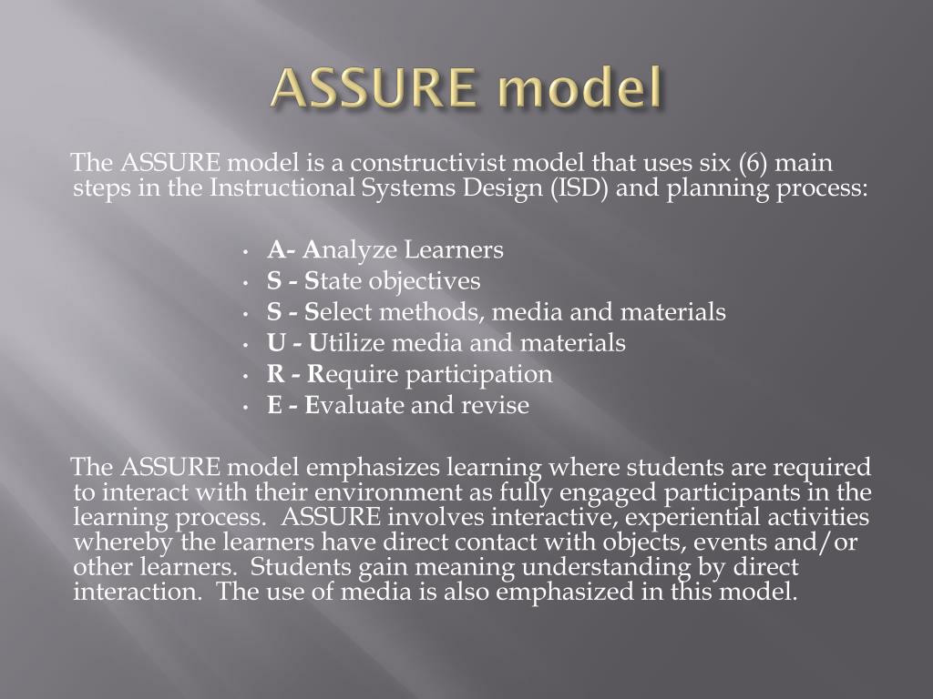 PPT ASSURE Model of Instructional Design PowerPoint Presentation
