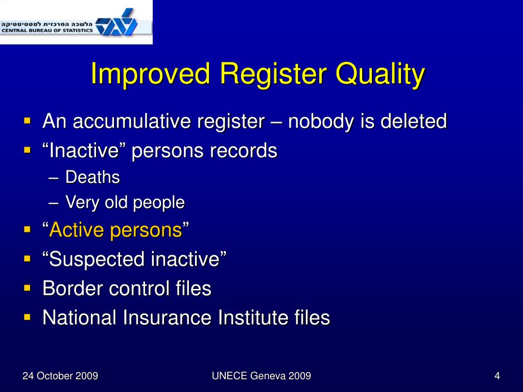 Verification Register Quality PPT - Quality Assessment of 2008 Integrated Census - Israel PowerPoint ...