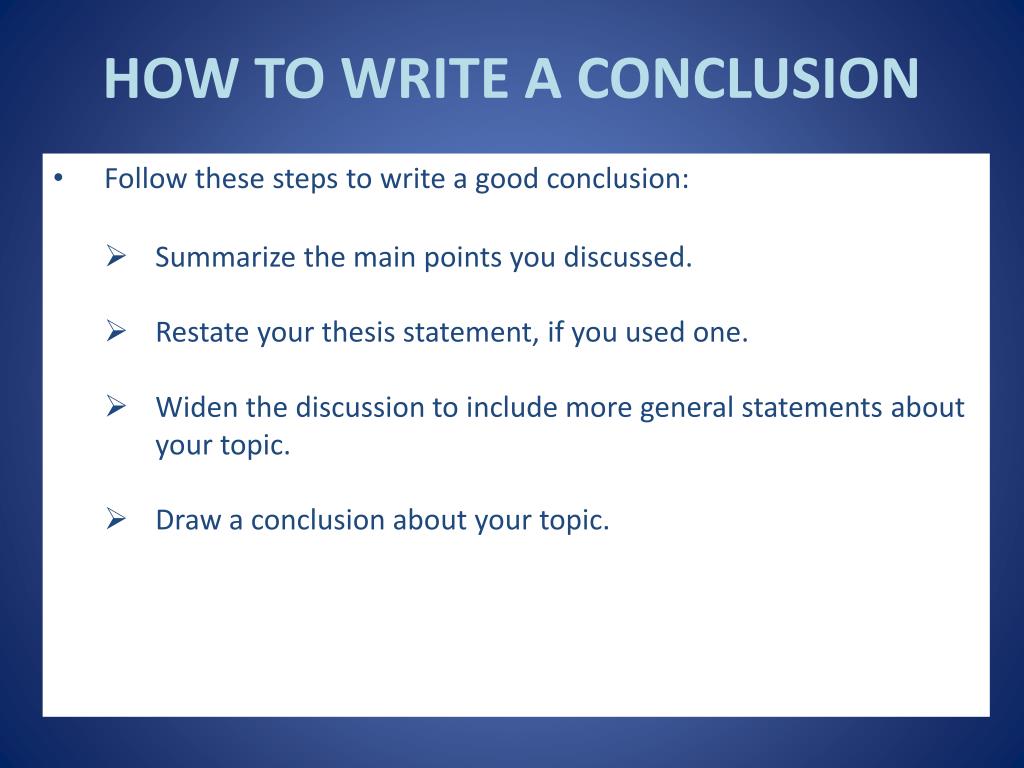 how to do a conclusion in a presentation