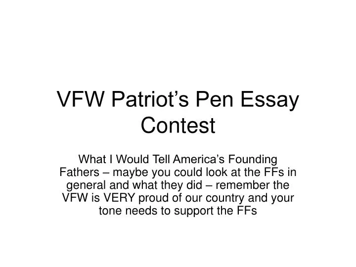 vfw patriot's pen essay examples