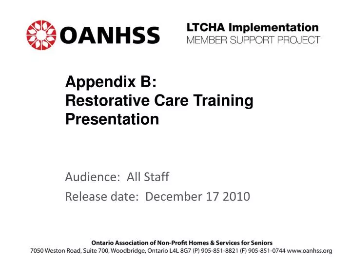 appendix b restorative care training presentation n.