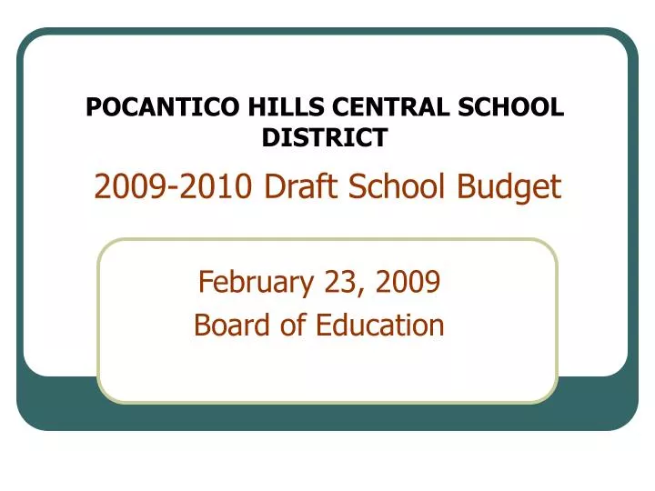 2009 2010 draft school budget n.