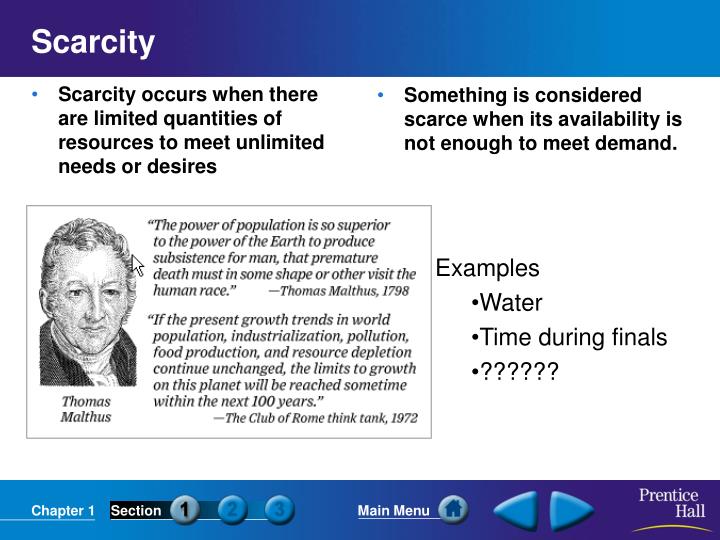 why is there scarcity in economics