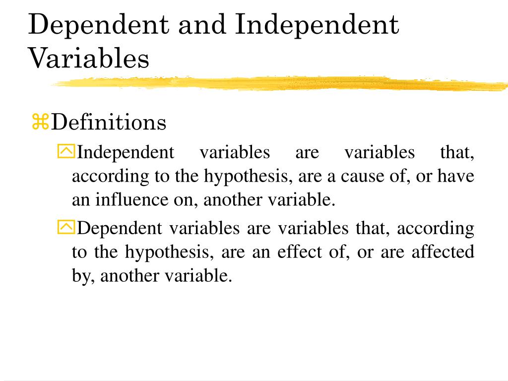 definition hypothesis dependent variable
