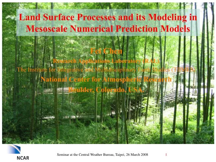 land surface processes and its modeling in mesoscale numerical prediction models n.