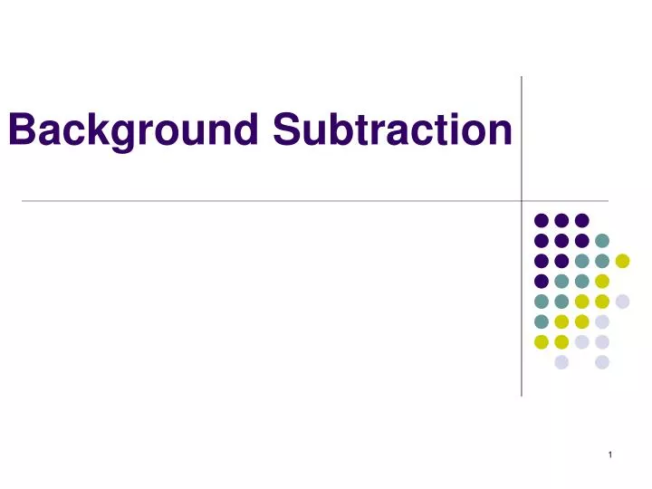 background subtraction n.