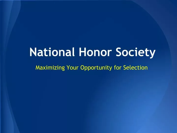 national honor society n.