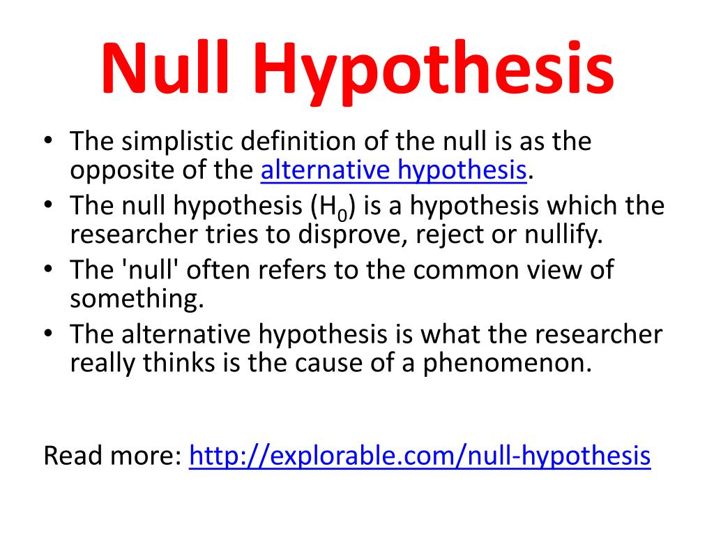 null hypothesis meaning ap bio