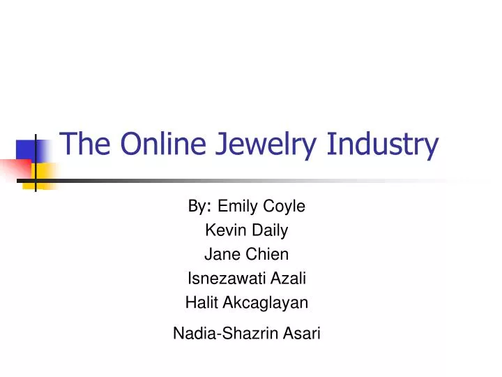 the online jewelry industry n.