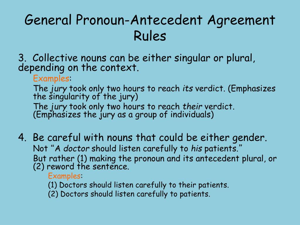 pronoun-antecedent-agreement-rules
