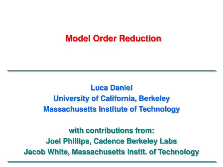model order reduction n.