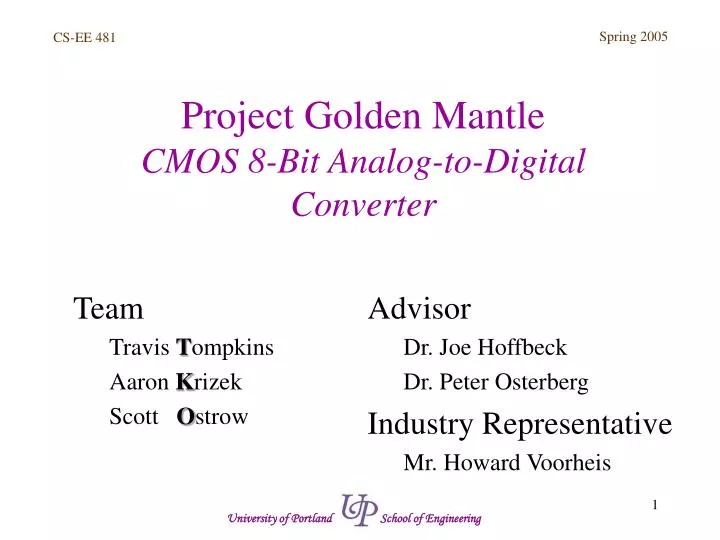 project golden mantle cmos 8 bit analog to digital converter n.